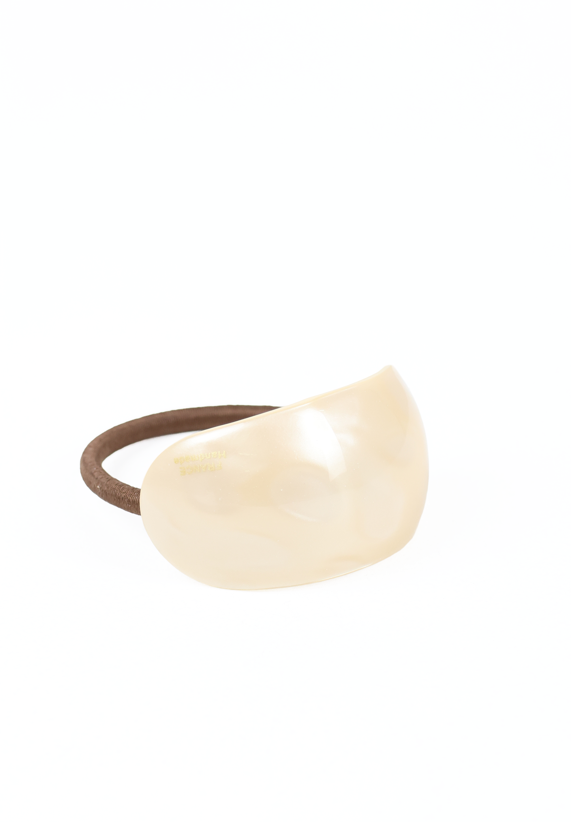 Cream Curved Resin Hair Tie Cuff