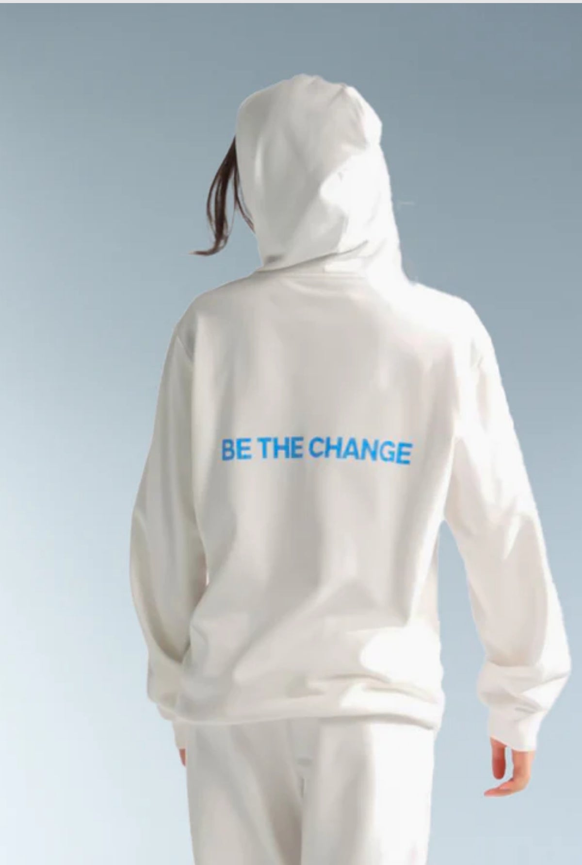 Be The Change Relaxed Fit Hoodie - White