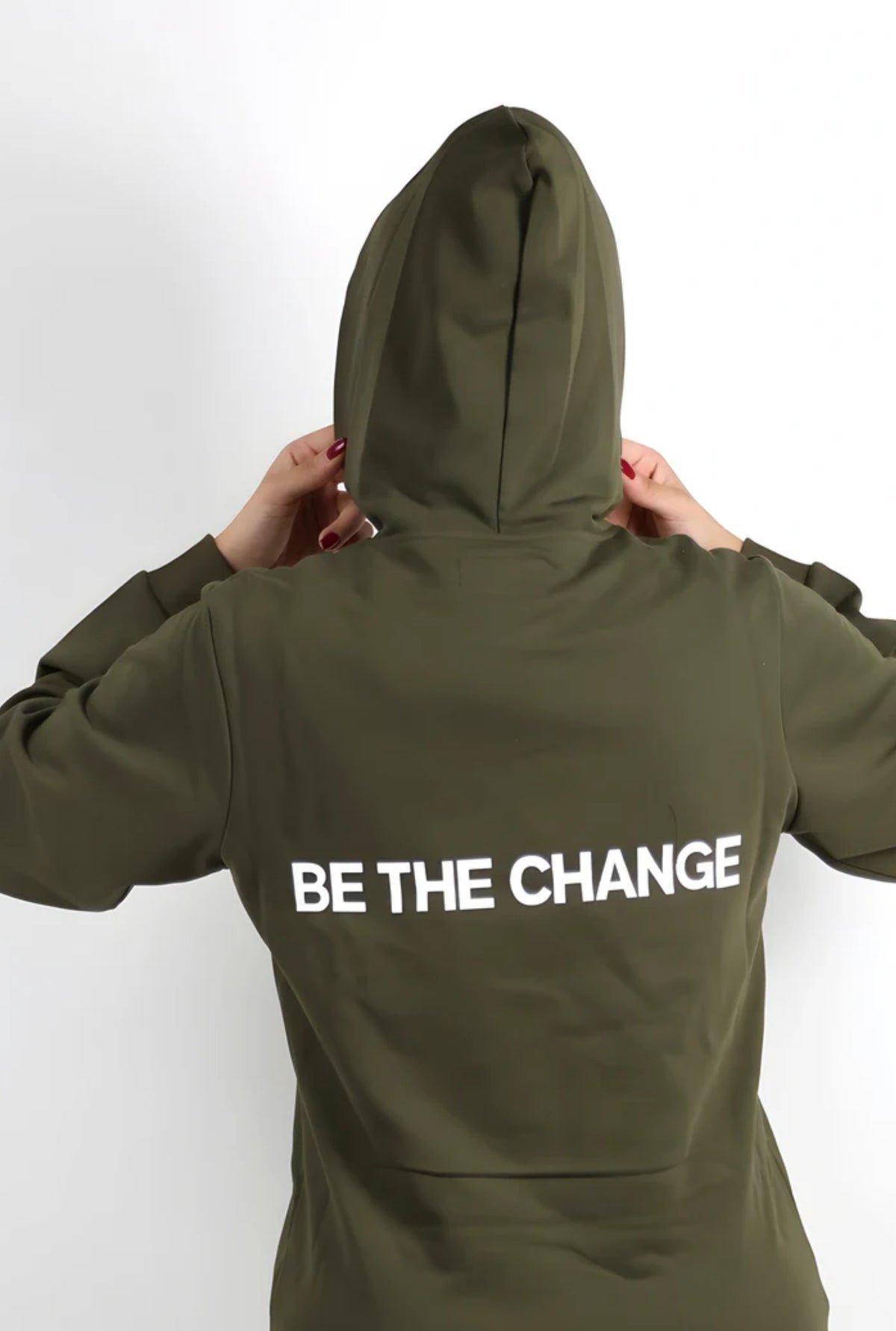 Be The Change Relaxed Fit Hoodie - Olive Green