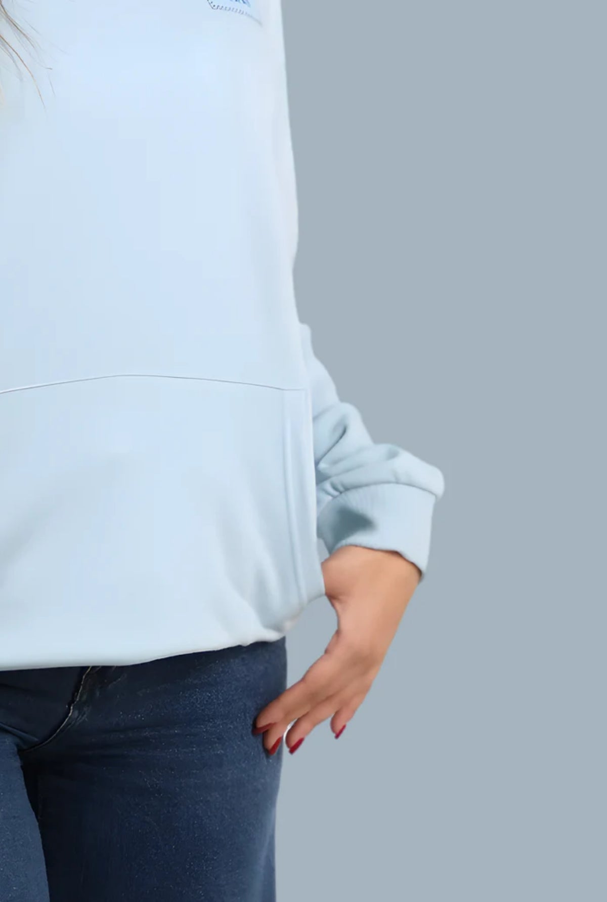 Be The Change Relaxed Fit Hoodie - Baby Blue