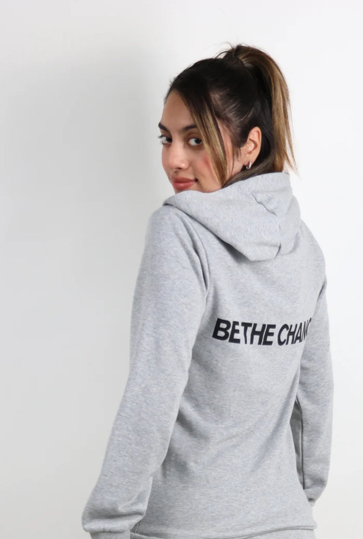 Be The Change Relaxed Fit Hoodie - Grey