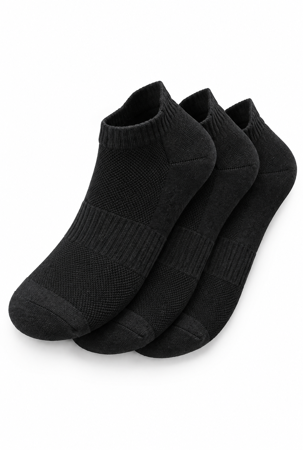 Ankle Length Socks - Pack of 3 (Black)