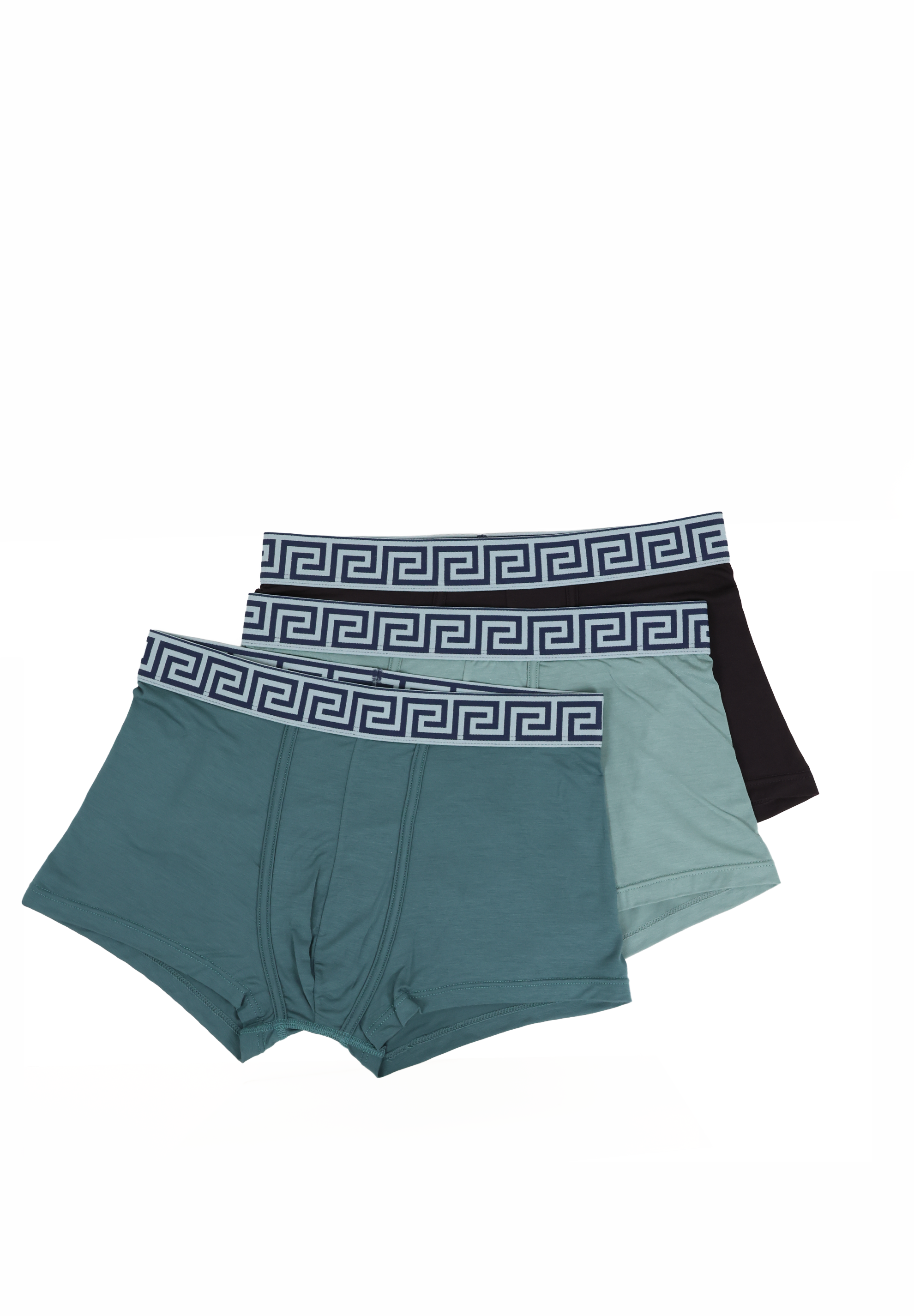 Geometric Luxe Comfort" Men's Trunks (Pack of 3) Green