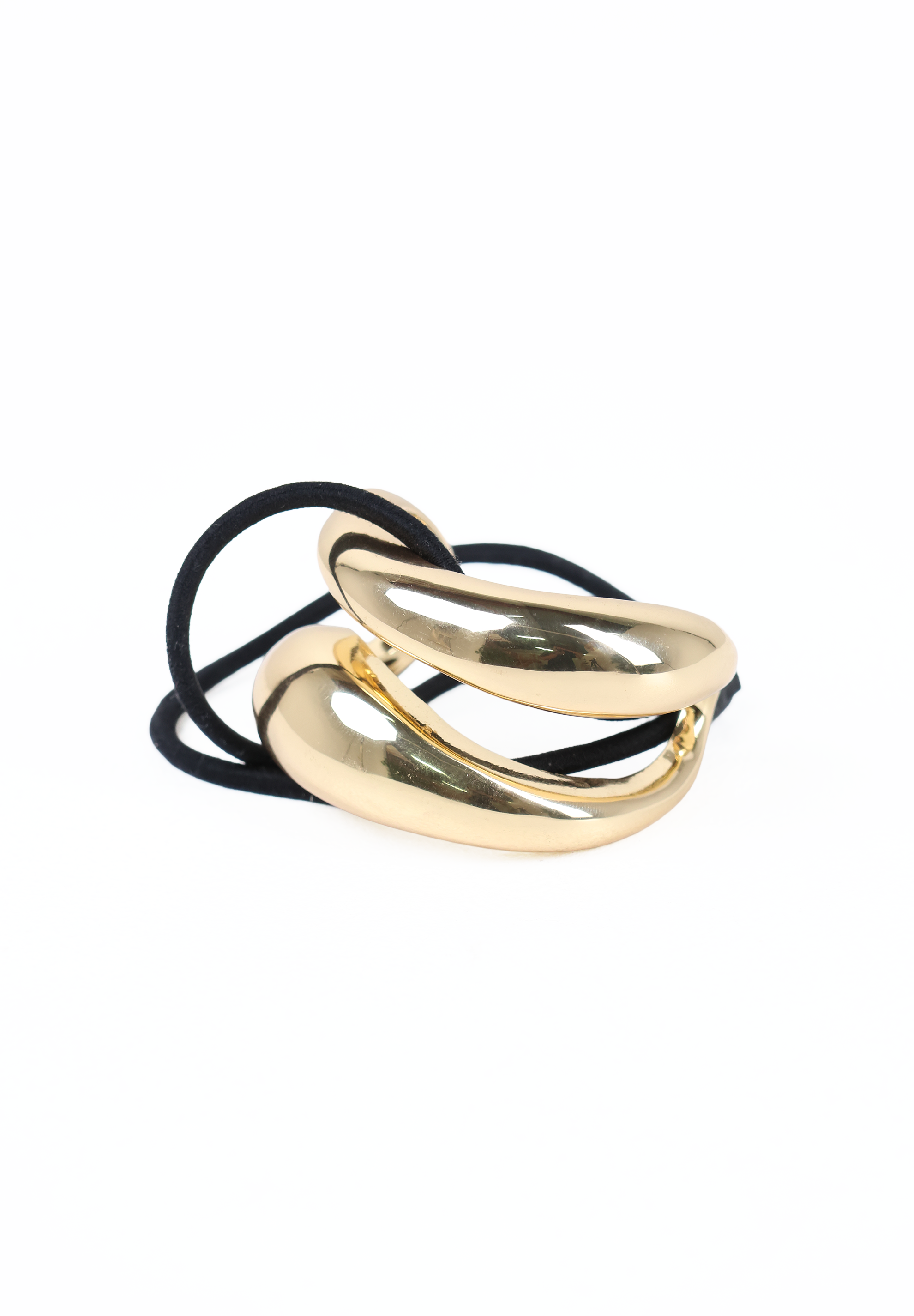 Metallic Gold Sculptural Wave Hair Elastic Tie