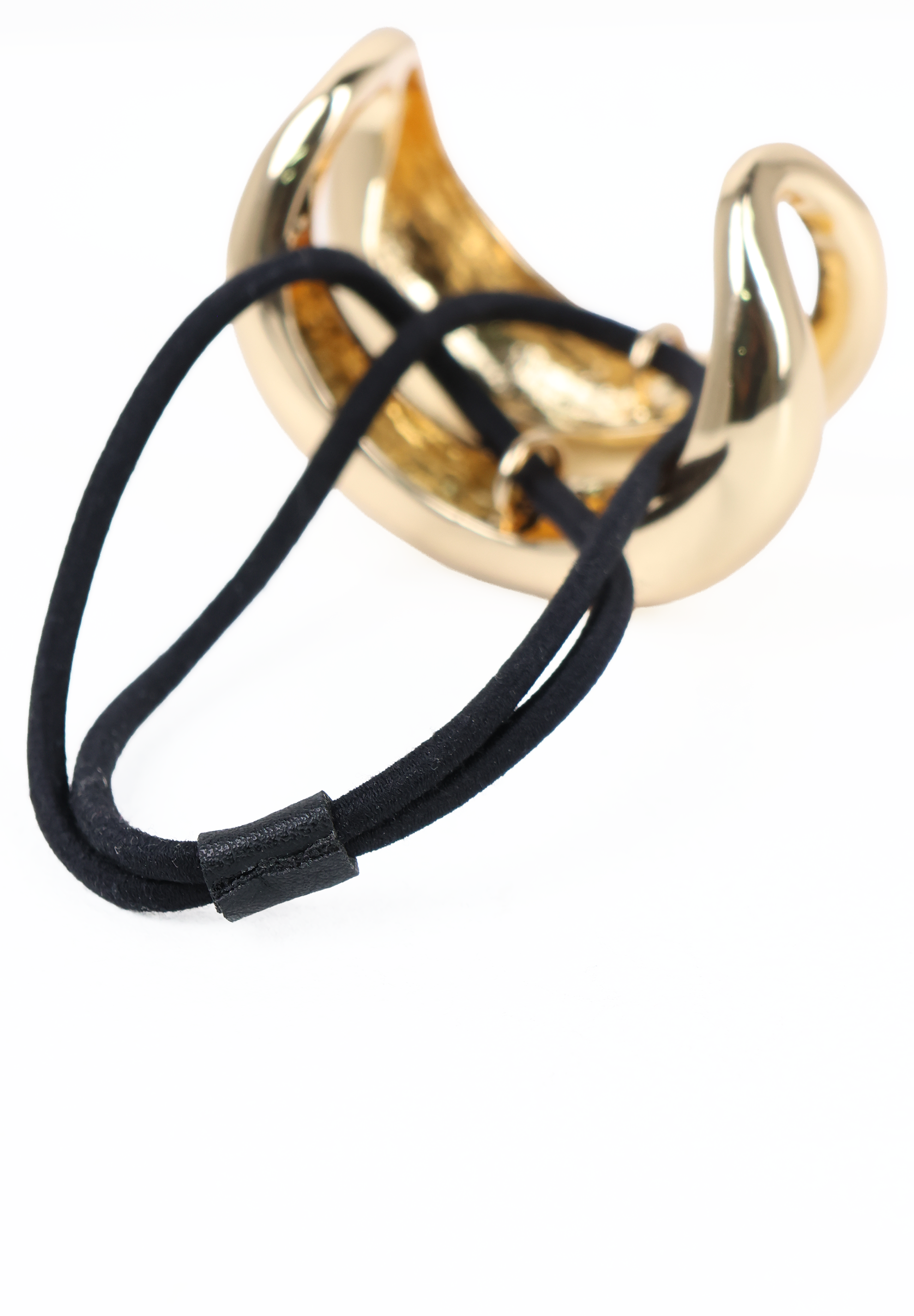 Metallic Gold Sculptural Wave Hair Elastic Tie