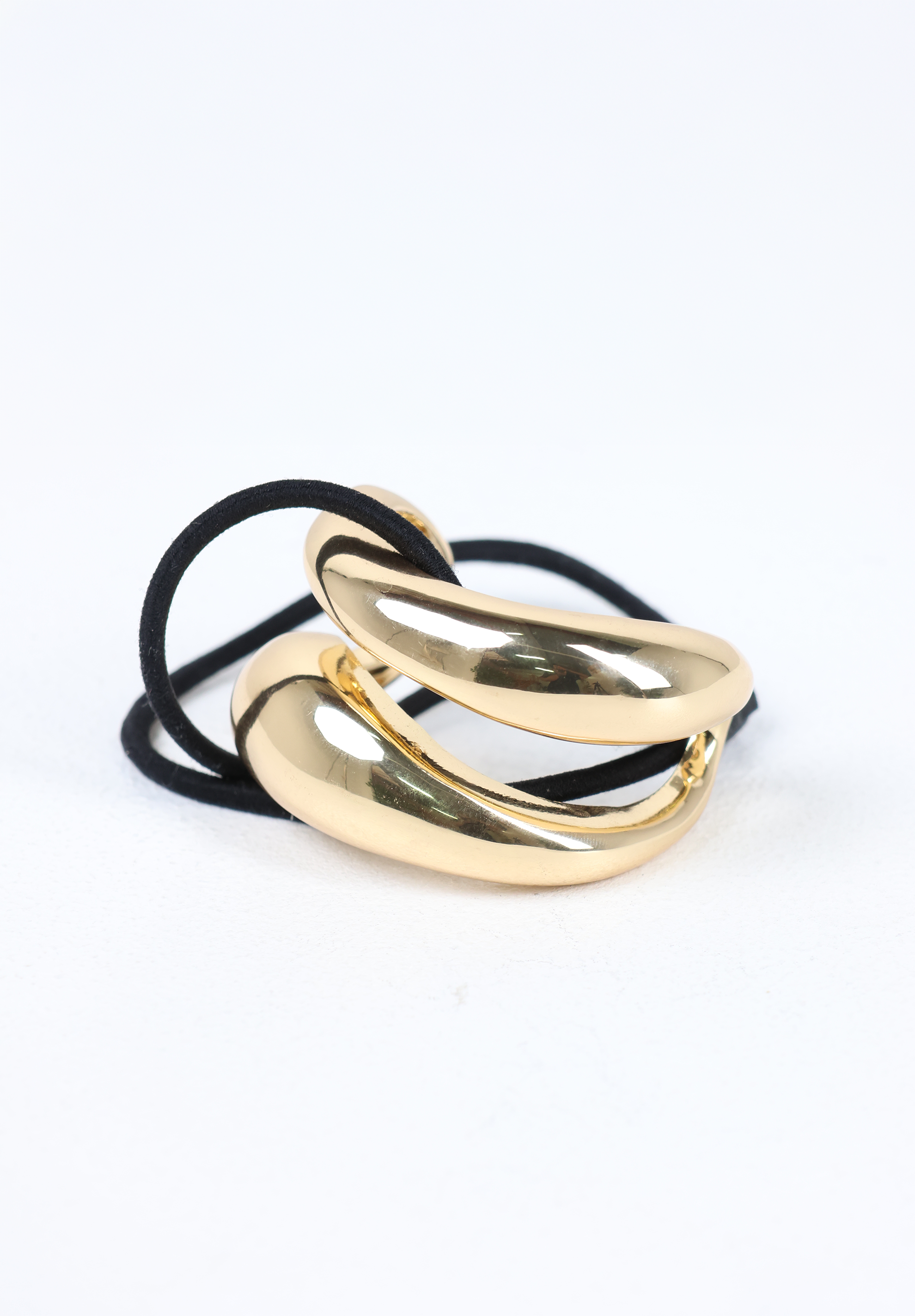 Metallic Gold Sculptural Wave Hair Elastic Tie