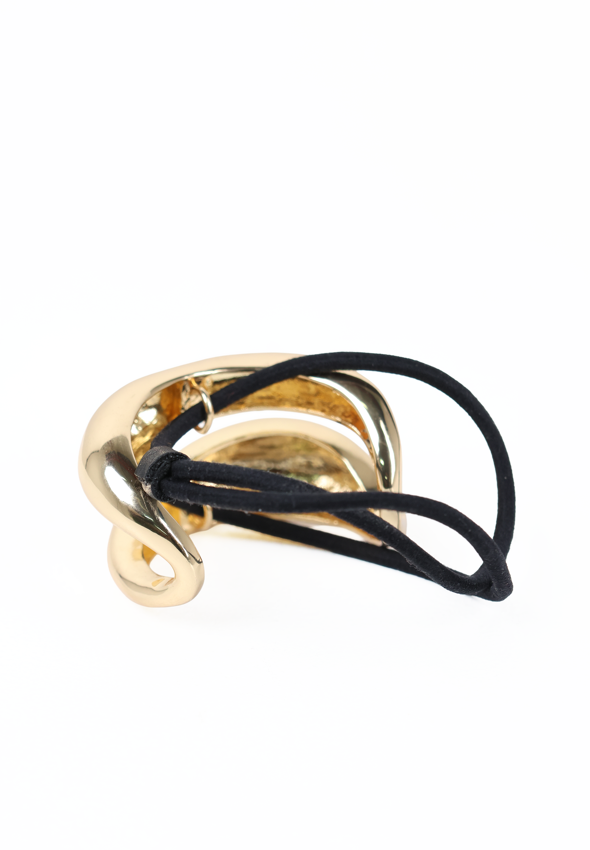 Metallic Gold Sculptural Wave Hair Elastic Tie
