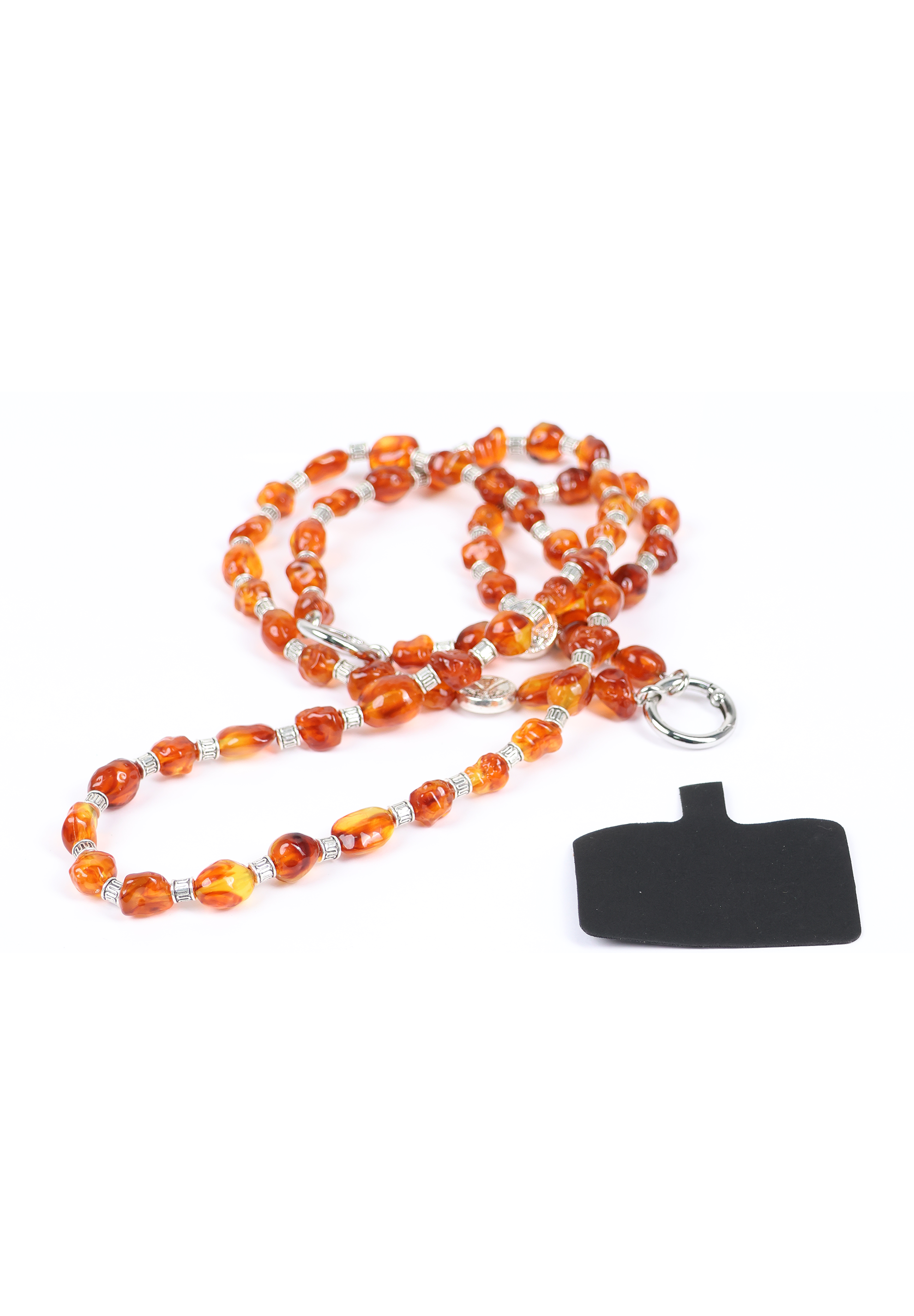 Amber Resin Stone Phone Lanyard Crossbody Strap